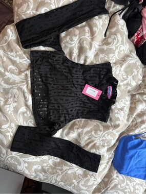 Edikted Black Eyelet Long Sleeve Bodysuit